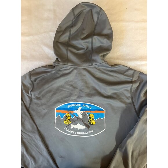 PATAGONIA Jacket XXL Full Zip Hoodie Gray Logo Hunting Fishing - Picture 1 of 8